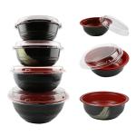 Plastic Pp Ramen/Noodle/Soup Divided Bowls With Lid Disposable Serving Bowls -