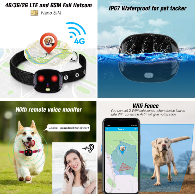 Ariza Geo-Fence Wifi Pet Tracker , Real Time Gps Tracker For Dogs