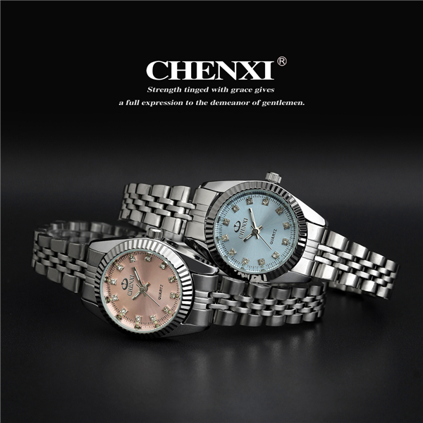Fast Shipping Sample Order 10PCS Pink Blue Rhinestone Watch Ladies Stainless Steel Watches