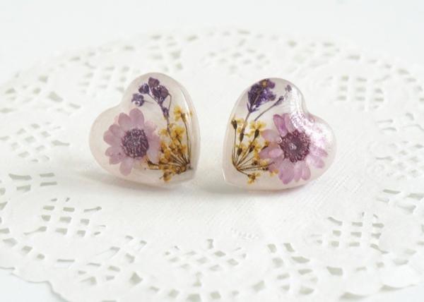 Buy cheap Unique Dried Plant Real Flower Purple Stud Earring for Fashion Women from wholesalers