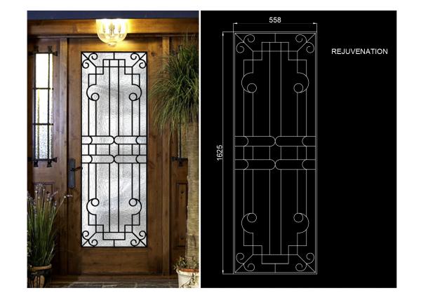Buy cheap Rust Prevention Wrought Iron Glass Door Inserts , Hollow Iron Glass Doors from wholesalers