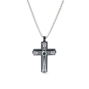 Buy cheap Minimalist men's cross pendant hip-hop niche trend personalized stainless steel necklace from wholesalers