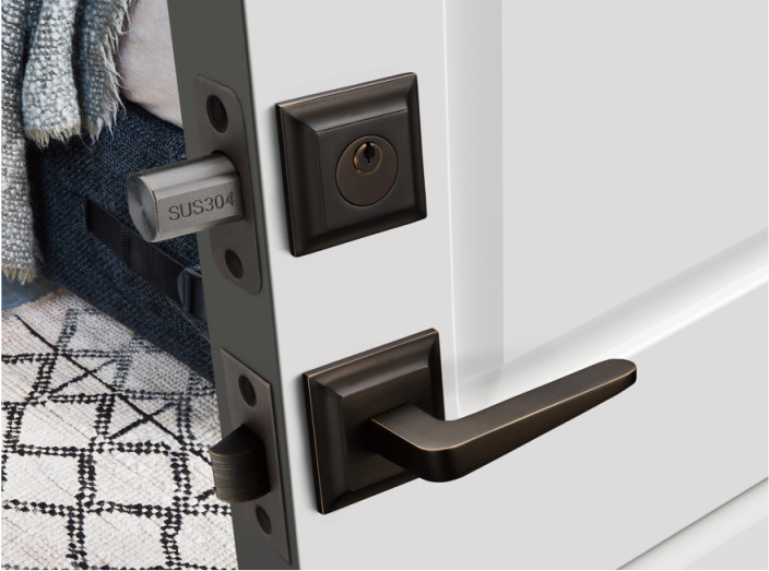 Office Square Front Door Handle 38mm OEM Entry Lever Door Handle Set
