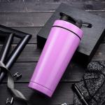 Portable Stainless Steel Shaker Double Section Metal Protein Shaker Bottle With