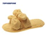 EUR36 - 41 Womens Plush Bow Fluffy Fur Slipper