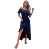 Buy cheap 2023 Summer New Europe and The United States Cross-Border Women′s Solid Color off-Shoulder Irregular Dress from wholesalers