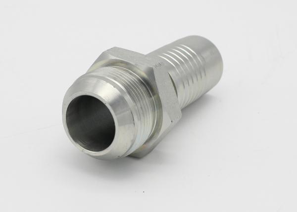 Quality Carton Steel Npt Pipe Fittings , JIC Male 74 Degree Cone Seal In Silver Color ( 16711 ) for sale
