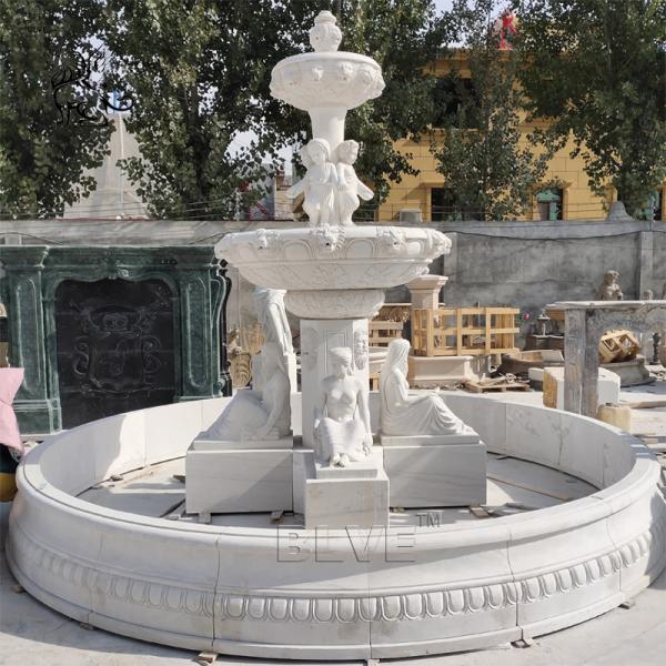 Buy cheap White Marble Water Fountain Nude Lady Statue Figure Stone Garden Large Outdoor Decorative Fountains from wholesalers