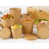Buy cheap 26oz 780ml Eco Friendly Brown Kraft Salad Paper Soup Bowl With Paper Lids from wholesalers