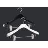 Buy cheap Half White Color Wooden Clothes Hangers With Metal Clips Easily Hanging from wholesalers