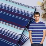 100% Cotton Yarn Dyed Stripe Knit Fabric For Activewear