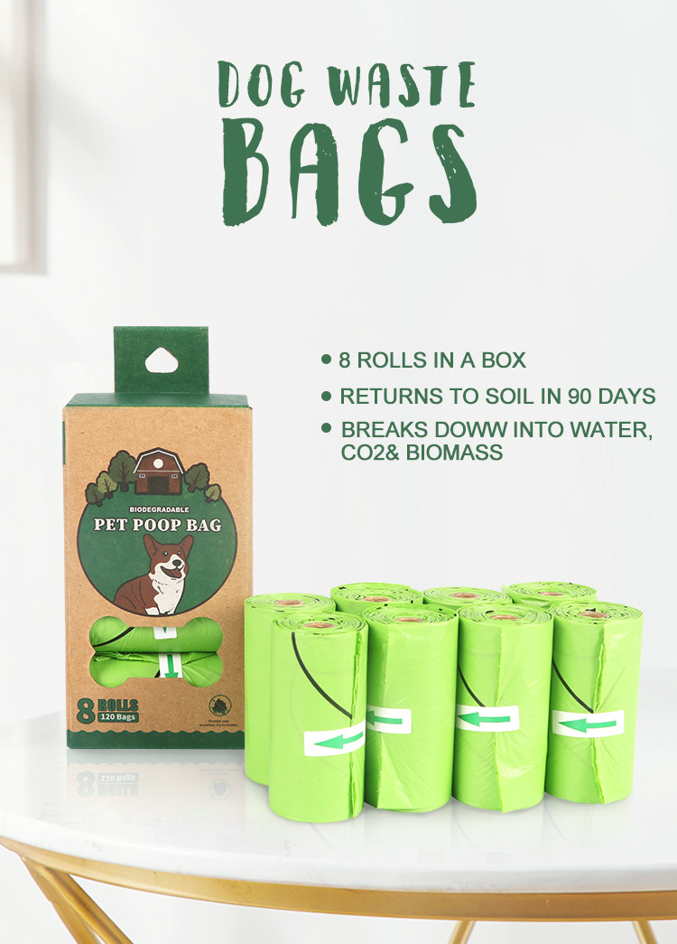 Compostable 0.015mm Biodegradable Dog Poop Bag One Color Printed