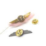 Vintage Brooch Accessories Airline Pilot Wings Pin Handcrafted Bronze Aviation