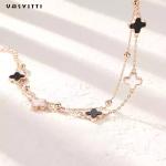 20cm 0.12oz Four Leaf Clover Bracelet 925 Lead Free Silver Slider Bracelet
