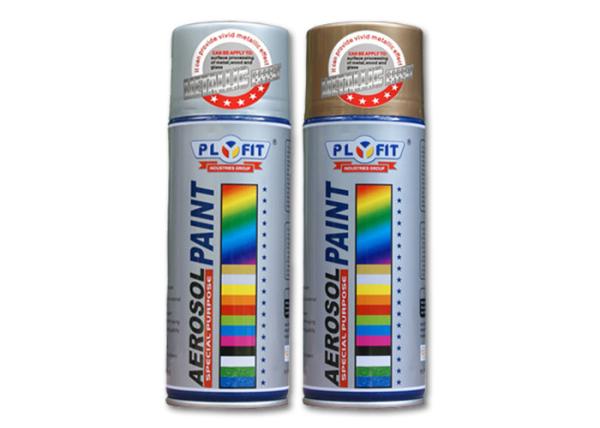 Chrome Gold Aerosol Metallic Spray Paint Liquid Coating State For Metal / Wood /