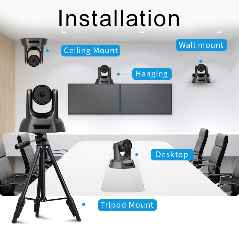 2021 Newest Factory High Quality 1080P USB Hdm PTZ Video Conference Camera 4K Optional with RS-422 and RS-232 Control Interface