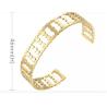 Buy cheap Superfluity Brand Wide Hollow Gold Bead Bracelet 24k Gold Stainless Steel Bangle from wholesalers