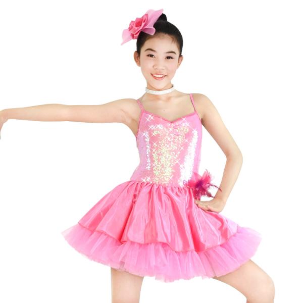 Knee Length Tieres Girls Jazz Costumes Tap Dance Dress Custom Service Dance