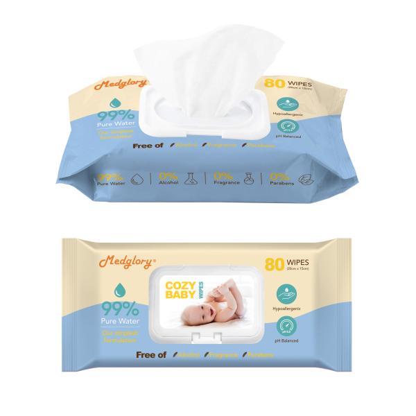 Buy cheap 98 Percent Pure Water Baby Wipes For Sensitive Skin Newborns 80pcs from wholesalers