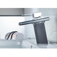 Buy cheap Polished Chrome LED Bathroom Sink Faucet ROVATE Waterfall Glass Spout product