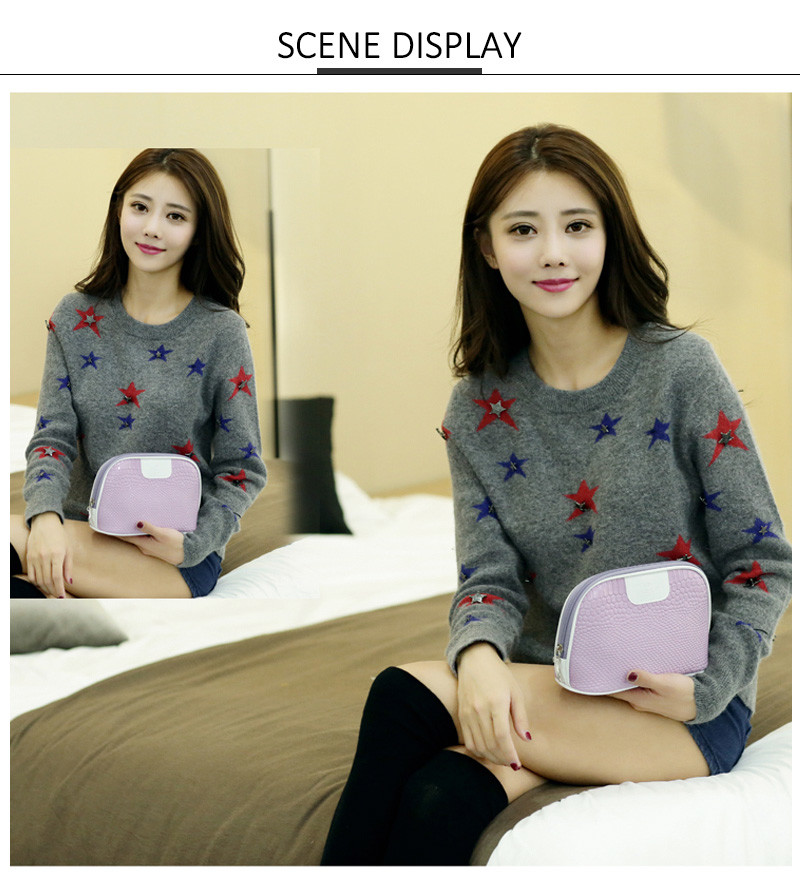 Portable Travel Shell Shape Cosmetic PU Makeup Bag