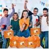 Buy cheap Custom Extra Large Specialty Luxury Orange Candle Gift Paper Bag With Ribbon Handle from wholesalers
