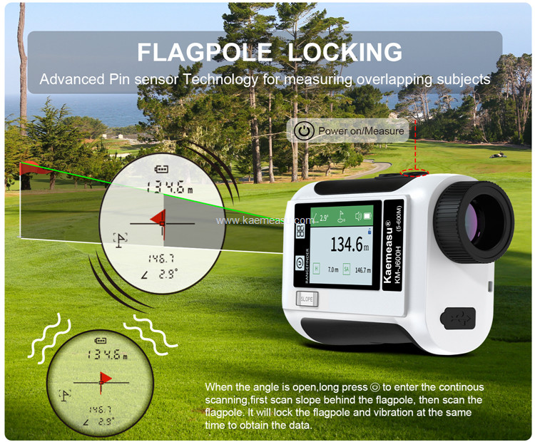 kaemeasu Voice Broadcast Golf Rangefinder Laser Range Finder Telescope With LCD Touch Screen J600