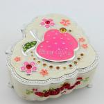 Heart Shape Musical Jewelry Box with Cosmetic Mirror