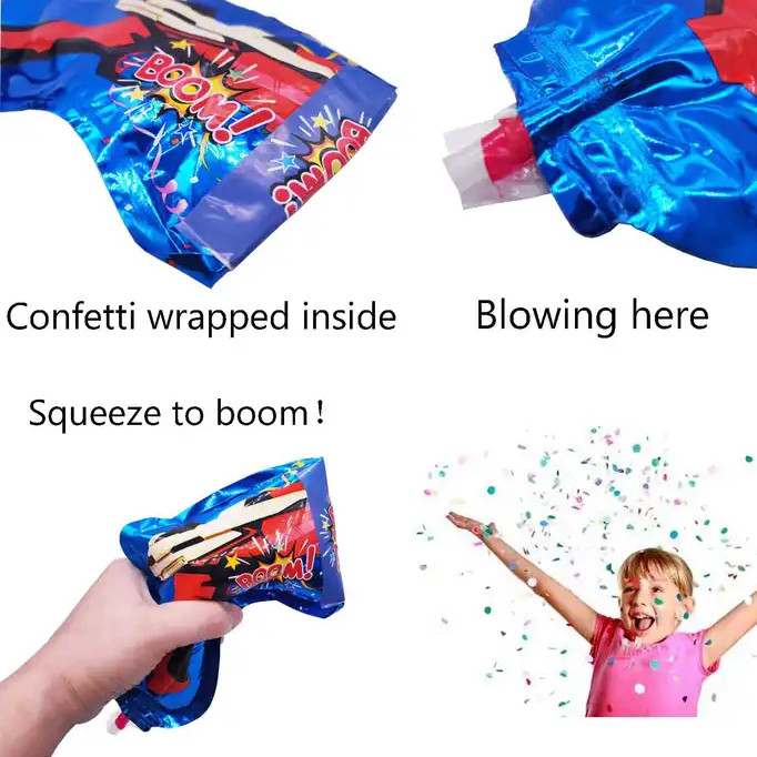 Inflatable Toy Fireworks Gun Handheld Confetti Poppers Cannons For Wedding Birthday Graduation Fun Party Supplies