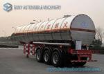 3 Axle 38000L Butyl Acetate Chemical Liquid Tank Trailers With Ellipse Shaped