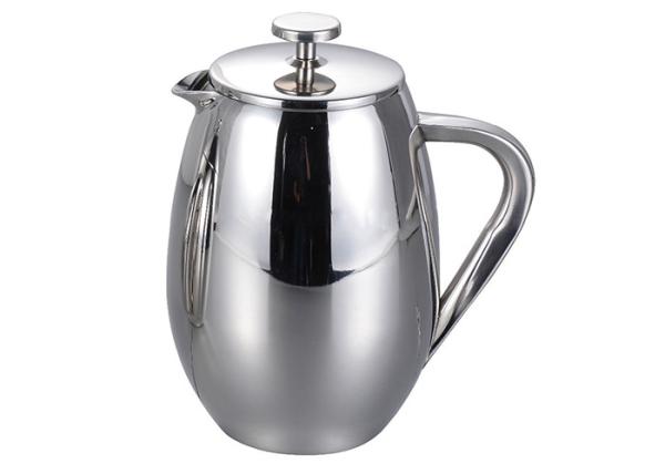 Buy cheap 1L Stainless Steel Plunger Coffee Pot 51oz Manual Double Walled Insulated Teapot from wholesalers