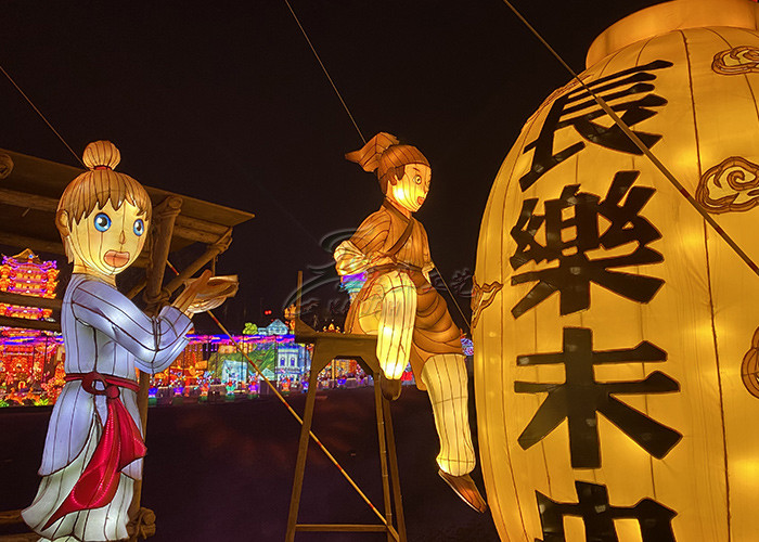 Golden Chinese Style Architectural Lantern Display For Large Exhibition