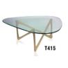 Buy cheap America style mid century glass coffee table with solid wood leg from wholesalers