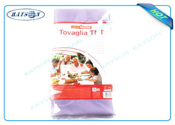 Purple 38GSM-70GSM Disposable PP Spunbond Non Woven Cloth Tablecloths For