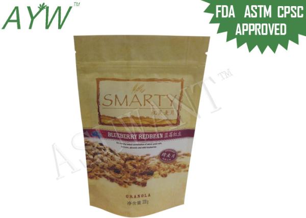 Buy cheap 320g Kraft Paper Mylar Food Bags For Nutrient Blueberry Redbean Oatmeal from wholesalers
