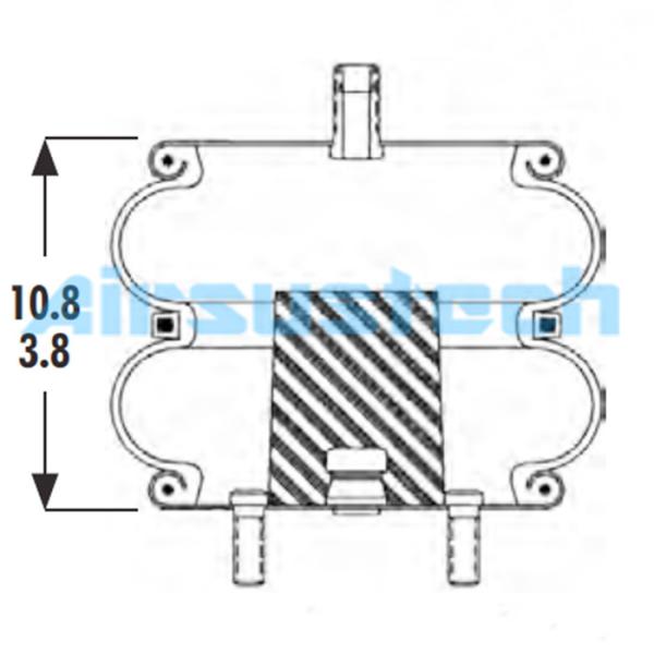 Buy cheap 2B9-230 Rubber Bellows Goodyear Air Spring 3.5 Kg Weight With Steel Plate Air Suspension from wholesalers