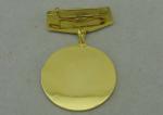 Brass Stamped Awards Medals Gold With Imitation Hard Enamel For Memorial Meeting
