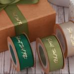 Customizable Satin Ribbon Rose Gold Foil Printed Ribbon for Gift Wrapping