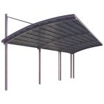 6063 T5 Outdoor Reinforced Aluminium Glass Canopy Powder Coating 4x4m