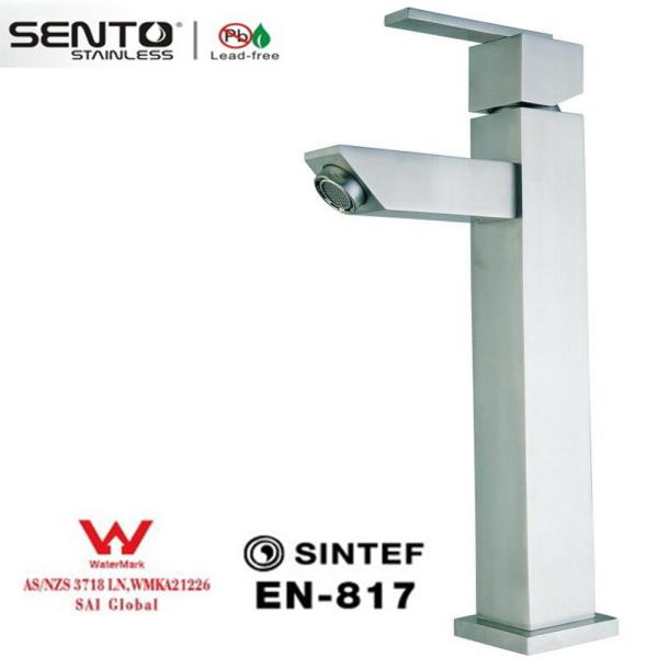 Buy cheap 2016 Watermark standerd stainless steel sink mixer square basin faucet from wholesalers