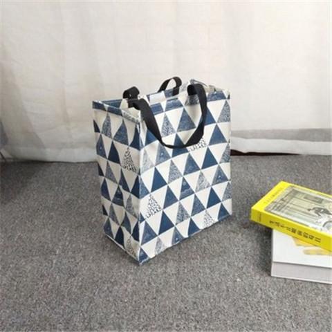 Buy cheap Blue White Jumbo Canvas Tote Bags Shoulder Grocery Bags For Shopping from wholesalers