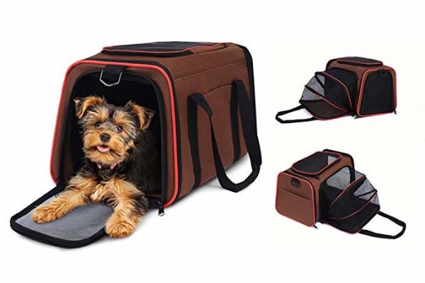 Buy cheap Breathable Brown Airline Approved Pet Carrier Bag For Puppies Kittens Rabbits from wholesalers