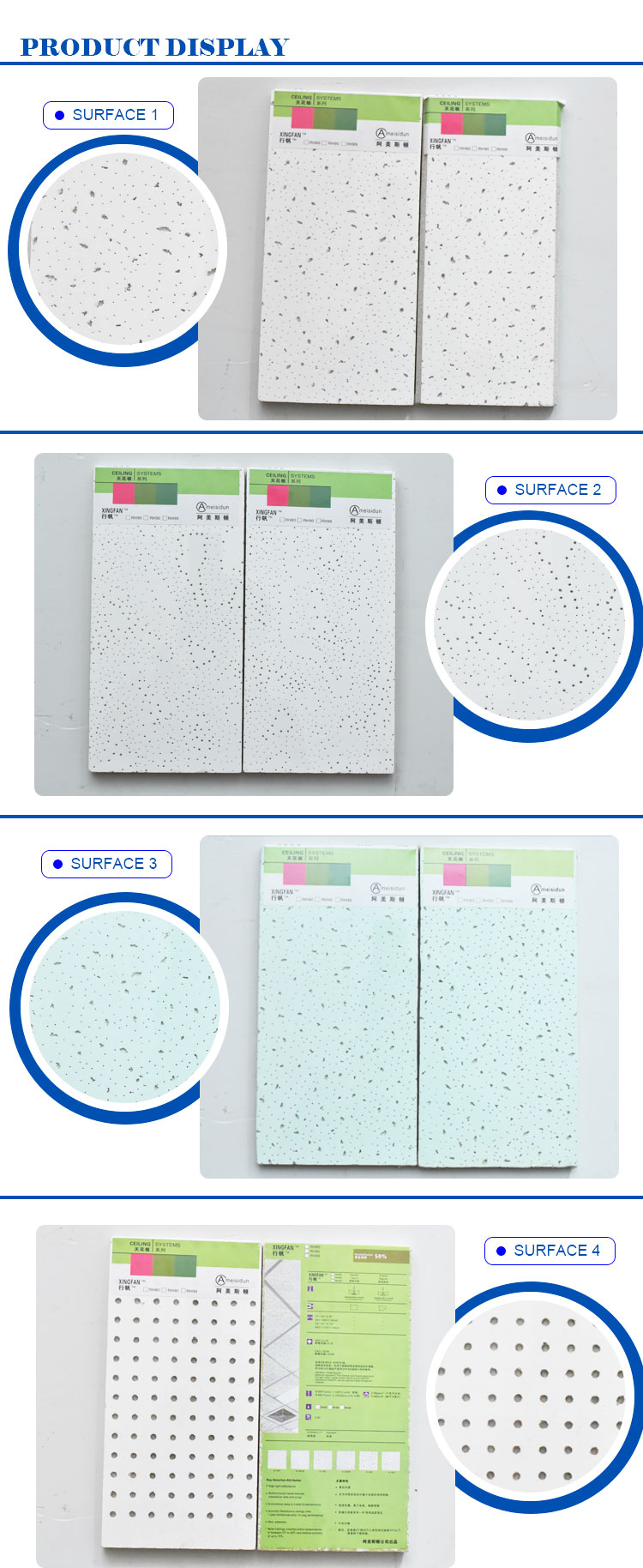 Graphic Design Solution Mineral Fiber 2x2 Ceiling Tiles with Powder Coating Surface