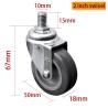 Buy cheap EDL Mini Caster Wheels 2inch 30Kg Grey Color TPU by Swivel and Brake 202S-72 from wholesalers