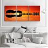 Buy cheap Urttiiyy 3 Panel Canvas Art Prints Music Abstract Guitar Tree Lake Sunset Art Painting from wholesalers