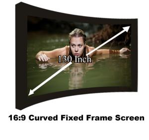 Wholesale New Arrival Curved Fixed Frame Projection Screen130 Inch 16:9 Ratio Projector Screens 3D from china suppliers