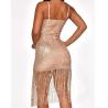Buy cheap Small Clothing Manufacturer Vintage Fringed Sequin Tassel Slit Dress For Women from wholesalers