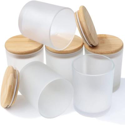 Buy cheap Multicolor 10 Oz Frosted Candle Jars With Bamboo Lids Household from wholesalers
