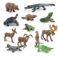 Buy cheap Wildlife Animal Model Toys 12 PCS Mini Tortoise Tree Frog Bullfrog Chameleon Elk product