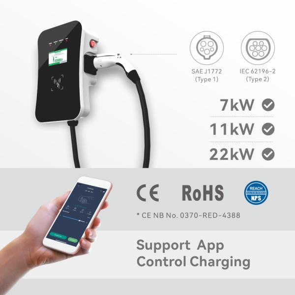 Buy cheap Commercial OEM Wifi RFID 22kw 11kw 3 Phase Ev Charger AC Type2 from wholesalers